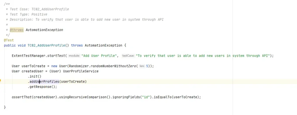 Test Case Demonstration